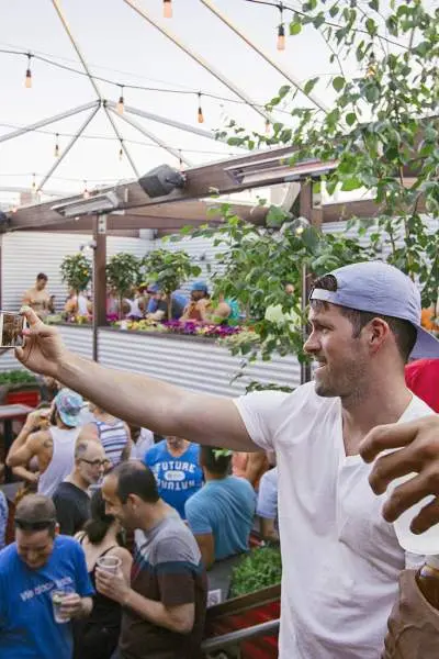 Group taking a selfie in a club