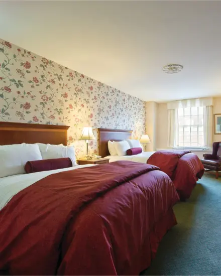 Image of double queen room at the Illini Union Hotel